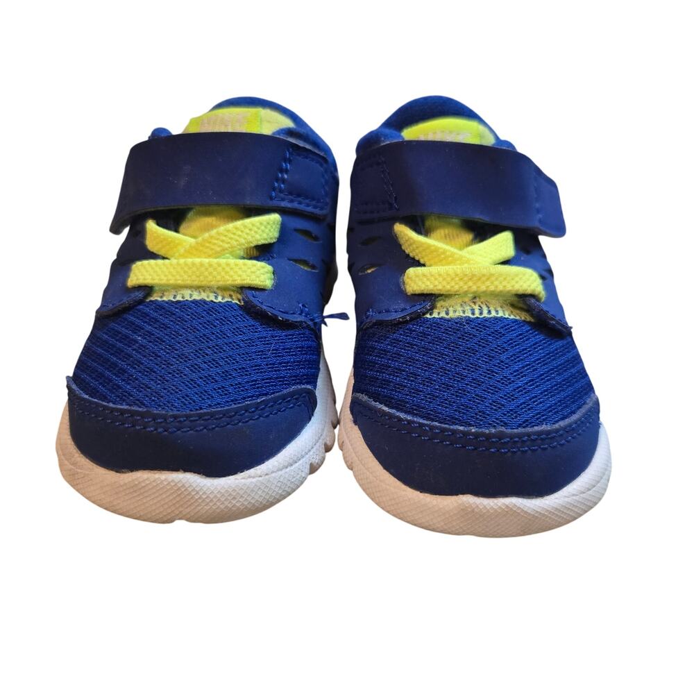Nike Tennis Shoes Baby Toddler Size US 3C Blue Yellow Hook and Loop Fastener - Picture 4 of 8